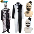 Art The Clown Cosplay Movie Terrifier 2 Art The Clown Cosplay Costume Jumpsuit Mask Halloween Costumes Mask for Men Women. 
