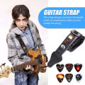 Adjustable Electric Guitar Strap with 6 Picks Paddles Acoustic Guitar Belts. 