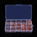 150pc/box Metric Copper Flat Washers Practic Gaskets Assortment Set Kit 15 Sizes. 