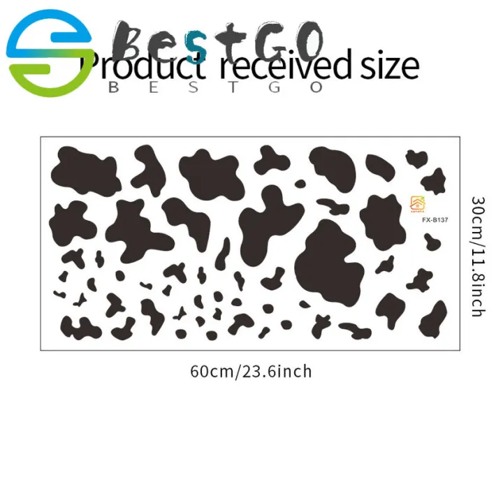 【BestGO】Cow Pattern Wall Stickers Kids Room Decor Bedroom Living Room Sofa Background Wall Decoration Nursery DIY Wallpaper