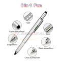iFlashDeal 1 PC 6 in1 Multifunctional Screwdriver Ballpoint Pen Touch Screen Touch Screen Stylus Design Tool School Office Stationery Pens. 