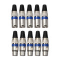 10Pcs XLR 3Pin Male & Female MIC Jack Plug Audio Micro Wire Cable Connector. 