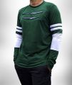 -INFYN patch long sleeve T-shirt Denfei Men's luxury green white D-line ITI. 