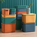 1/2 Pcs Plastic Storage Bins, Stackable Baskets with Lid and Handle,Colorful Desktop Box Cubby Containers. 