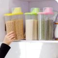 Cereal Storage Box Plastic Bean Dispenser Container Candy Melon Seeds Sealed Box Grain Rice Flour Storage Bottles Jar with Lid-4PC 1.5L. 