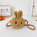 【GUTTY Lifestyle Store

】plush round bunny crossbody bags purse kids shoulder children. 