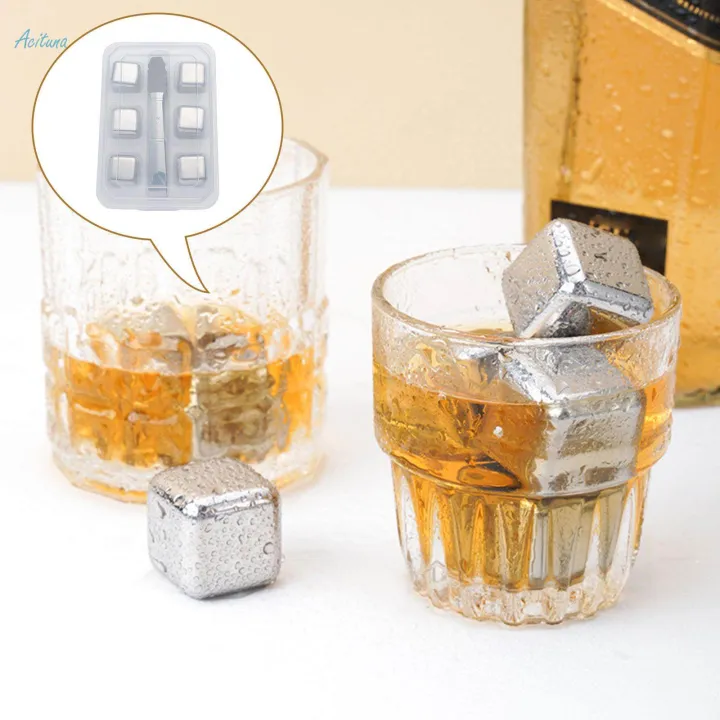 Stainless%20Steel%20Ice%20Cubes%20Cooling%20Cube%20Reusable%20with%20Tongs%20and%20Cube%20Tray%20Whisky%20Ice%20Cubes%20Chilling%20Stones%20for%20Home%20Wedding%202.5cm%20-%20Image%202