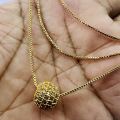 18Inch Short Gold plated Rich look Box chain 01MM Ball 10mm small pendant chain for women. 