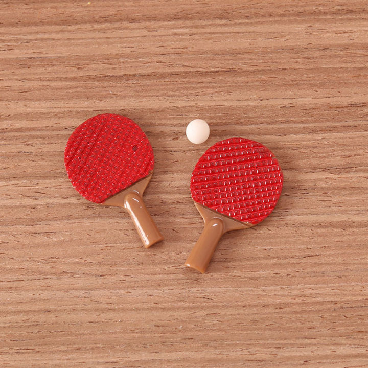 1Set Dollhouse Miniature Simulation Table Tennis Racket Model DIY ...