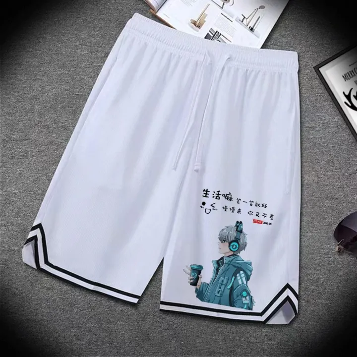 2023New%20Summer%20Mesh%20Ice%20Silk%20Casual%20Pants%20Men's%20Sports%20American%20Basketball%20Shorts%20Boys%20Loose%20Shorts%20-%20Image%205