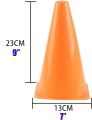 Agility Training Cone 23cm/9" 10pcs. Football Training Sports Cone, Soft Plastic Traffic Cone, Used for Basketball and Roller Skating Training (Size : 10pcs). 