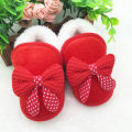 Toddler Baby Winter Thick Shoes Cute Bow Soft Crib Sole Snow Boots Anti-slip Warm Plush Prewalker 0-18M. 