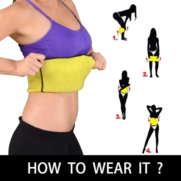 Women's Waist Trimmer Abdominal Slimming Belt - Large Size Slimming Waist Trainer Women Tracksuit Fat Burning Hot SPA Sportes Workout Thermal Sweat Sauna Neoprene Body Belt Girdles
