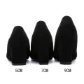 【ZOSR】2023 Spring and Autumn New Arrival K-style Pointed Toe Flats Suede Flats Chunky Heel High Heels Mid-Heel All-Matching Work Shoes for Women. 