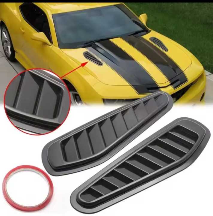 Flow Vent Racing 2Pcs Car Air Vent Universal Glossy Black Sport Racing Air Flow Vent ...