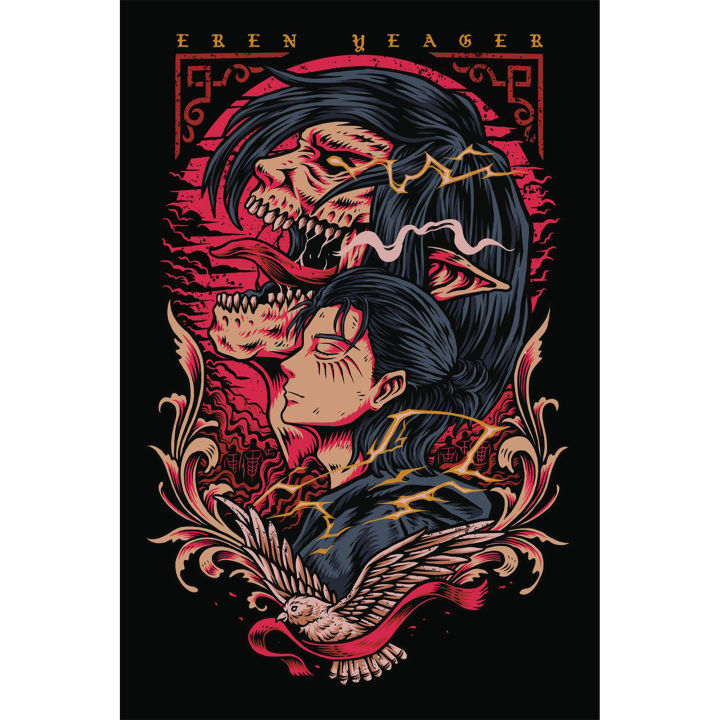 Eren Yeager Wall Poster / size 18x12 inches / Printed / posters / IMG 26.32 / room décor posters