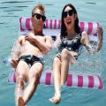 PVC Summer Inflatable Double Float Water Hammock Recliner Comfortable Foldable Air Mattress Swimming Pool Mat Sleeping Bed Chair. 