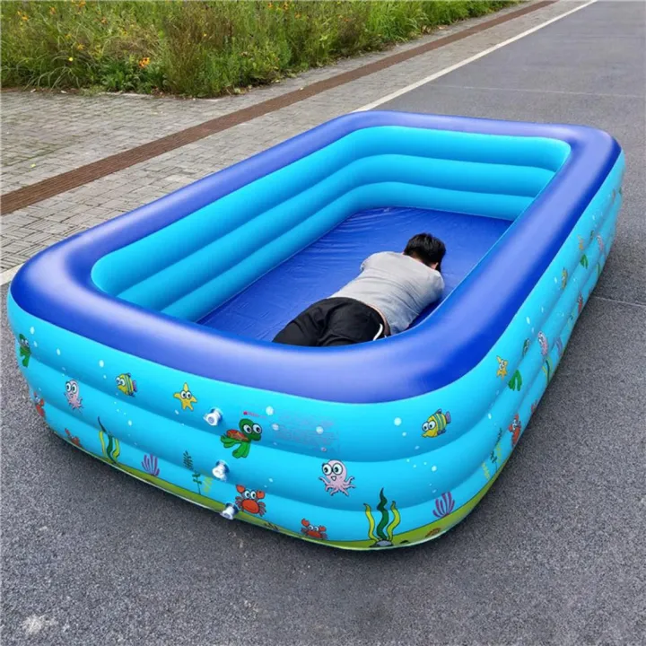 305cm INTIME 3 Layer Extra Large Rectangular Inflatable Family Swimming ...
