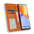 Vantime for Infinix Note 30 Pro 4G Retro PU Leather+TPU Wallet Case Card Holder Magnetic Phone Cover. 