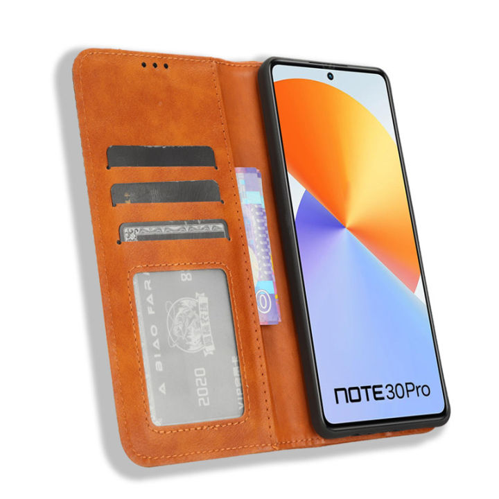 Vantime%20for%20Infinix%20Note%2030%20Pro%204G%20Retro%20PU%20Leather+TPU%20Wallet%20Case%20Card%20Holder%20Magnetic%20Phone%20Cover%20-%20Image%204