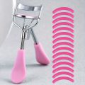 1 Portable Eyelash Curler with 15 Silicone Pads, Stainless Steel Curved Handle Eyelash Curler, Curl and Shape, No Damage to Eyelashes, Eyelash Lifting, Big Eyes, Suitable for Women's Eyelashes. 