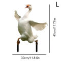30*45cm Goose Acrylic Garden Stake Cute Goose Statue Garden Ornaments Lawn Potted Plant Decoration Flower Pot Embellishment. 