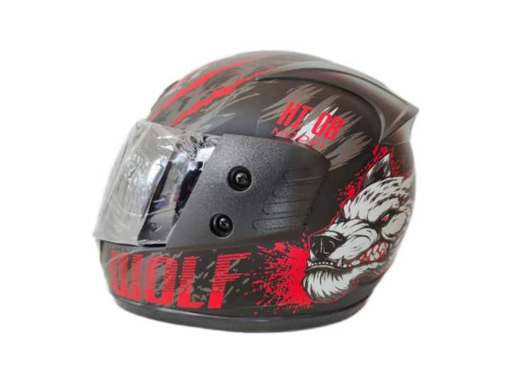 UPCo WOLF Full Face Graphic Design Motor Bike Safty Helmet SLS Certified