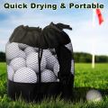 Durable Black Golf Ball Pouch Bag Hanging Plastic Clip Drawstring Storage Golf Balls Storage Bag Net Fabric Golf Pouch Mesh Ball Bag Golf Accessories. 