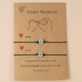 2Pcs/Set Pinky Promise Bracelets Friendship Couple Matching Bracelet Luminous Heart Bead Elastic Rope Valentine's Day Gifts. 