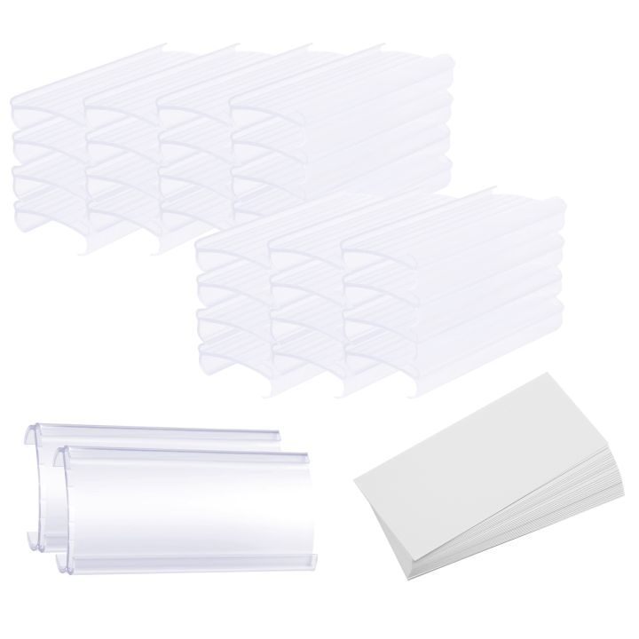 Nullmul Wire Shelf Label Holders, 30 Pack Plastic Wire Shelf Label ...