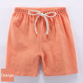 Yfashion Summer Kids Cotton Shorts Casual Loose Solid Color Short Pants For Boys Girls 3-8 Years Old. 