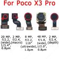 Rear Front Camera For Xiaomi Mi Poco X3 NFC Pro Backside Facing Frontal Selfie Back Camera Module Replacement Parts. 