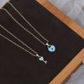 2Pcs/set Couple Necklace for Women Men Romantic Key Lock Heart Pendant Necklaces. 