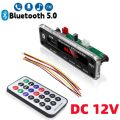 Dc 5v 12v Bluetooth 5.0 Mp3 Decoding Board Module Wireless Car Usb Mp3 Player Tf Slot Usb Fm With Mic Handsfree Control. 