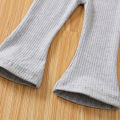Yfashion Kids Girls Cotton Leggings Flared Pants Cotton Solid Color Baby Spring Autumn Outerwear Elastic Bottom Long Pants. 