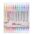 RHS Online 12 Colors Double-ended Highlighter Pen Set Fluorescent Pens Milkliner Painting Candy Colored Pen Students. 