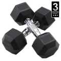 Rubber Hex Dumbbells - Pair-5kg,7kg,10kg,12kg,15kg,18kg,20kg. 