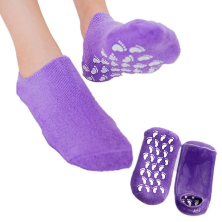Silicone Heel Socks Gel Socks for moisturizing Spa Gel Socks Foot Lotion Socks Ladies Booties Spa Soften Socks Moisturizing Sock Socks for Women Repair Socks feet Miss