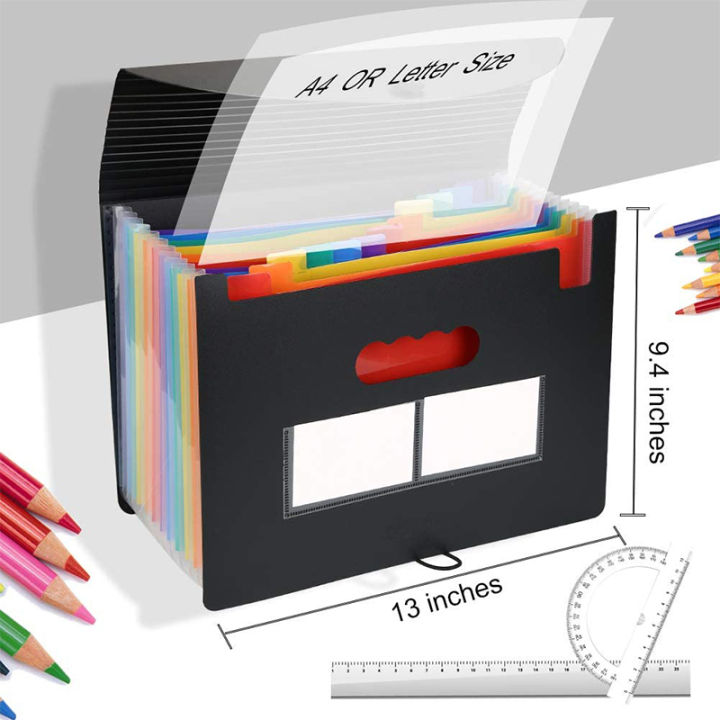 OYPFXMI Expanding File Folder 12 Pockets File Organizer Filing Box,A4 ...