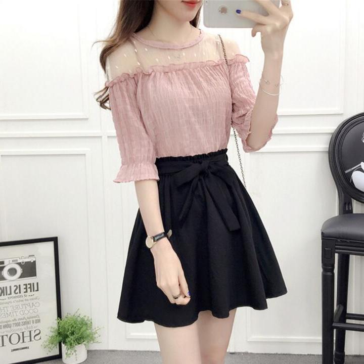 Jianlou-Women's%20Chiffon%20Shirt%20Summer%20Skirt%20Short%20Skirt%20Autumn%20and%20Winter%20Korean%20Style%20Loose%20Bottoming%20Top%20Quality%20Assurance%20-%20Image%207