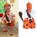 Halloween Kids Toddler Caveman Cosplay Costume Halloween Dog Bones Historical Party Romper Strap 3-6 Month Boy Clothes Winter. 