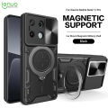 Lenuo For Xiaomi Redmi Note 13 Pro 4G Back Cover Shockproof Armor Case Car Magnetic Ring Stand Holder Push Pull Camera Lens Protection Hard Phone Case. 