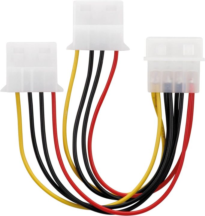 Pc Power Supply Y Power Cable Internal Molex 1x 4 Pin Male To 2x Molex