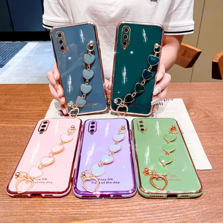 For%20Samsung%20Galaxy%20A50%20Back%20Cover%20with%203D%20Love%20Heart%20Wristband%20Chain%20Fashion%20Bracelet%20Shiny%20Plating%20Phone%20Case%20Soft%20Silicone%20Bumper%20Protective%20Cover%20-%20Image%204