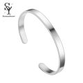 Sunny Men Bracelet Smooth Adjustable Stainless Steel Solid Color Women Bangle Adult Decoration. 