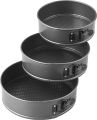 Spring form Cake Pan Set, 3-Piece, Gray. 