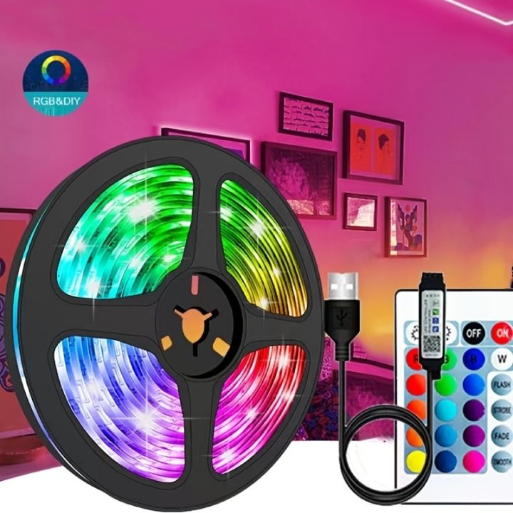 NEW 10M/15M/20M USB 2835 LED Strip Light RGB Remote Control Lights ...