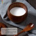 【BestGO】Natural Wooden Salt Cellar Box Spice Jar Sugar Bowl Pepper Box Salt Seasoning Container Storage Box with Lid and Spoon Kitchen Tool Salt Holder Keeper. 
