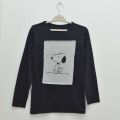 Women/ Ladies / Trending Cotton Tops Full Long Sleeve Round O Neck Casual Regular Fit Casual Wear Long Sleeve Elegant Snoopy T-Shirt /Tshirt/ In Black Colors In S, M, L, Xl Sizes. 