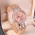 Geneva Ladies Watch - Luxury Fashion Quartz Watch with Crystal Accents - Available in Rose Gold, Gold, Silver - Includes Box. 